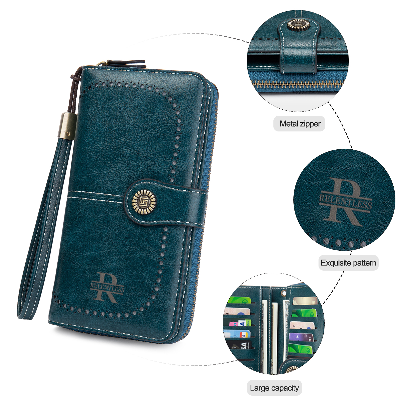 Custom Purse-4 Colors Unisex Purse Personalised Leather Wallet Engraving Names Zip Wallet Gifts for Men Women