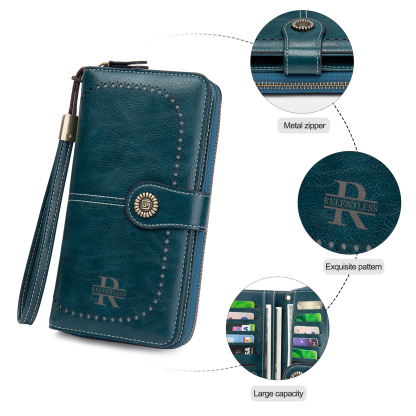 Custom Purse-4 Colors Unisex Purse Personalised Leather Wallet Engraving Names Zip Wallet Gifts for Men Women