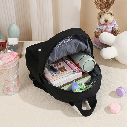 Personalised Bear School Bag Custom Name Canvas Backpack Back To School Gift for Kids