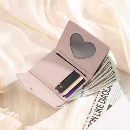 Custom Purse-Women's Personalised Photo PU Leather Flower Folding Wallet for Her