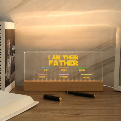 6 Names-Personalised Star Wars Logo Table Lamp-I am their dad-Father's Day Gift For Dad