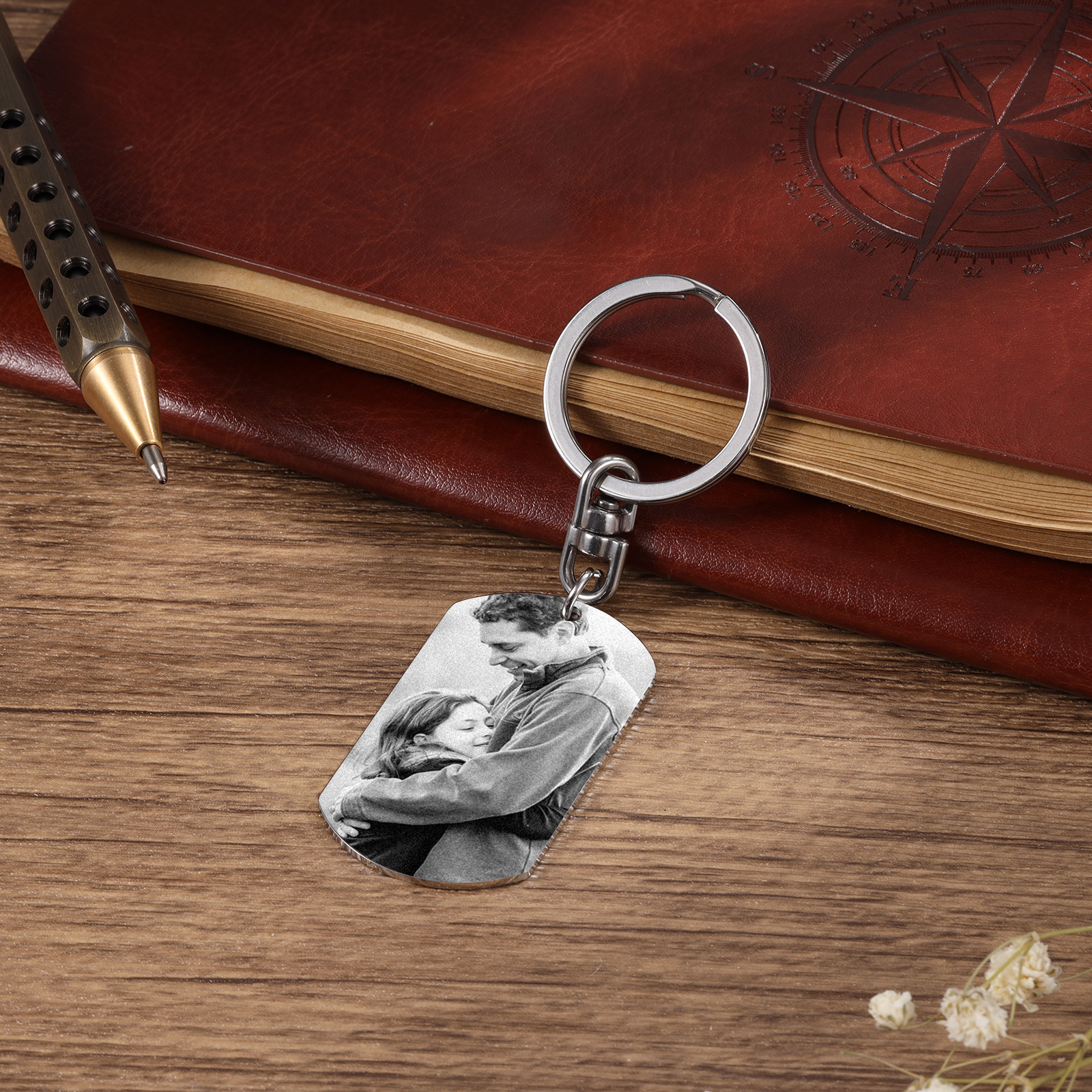 Personalised Photo Keychain with Engraving 1 Special Date Keyring Gifts for Love One