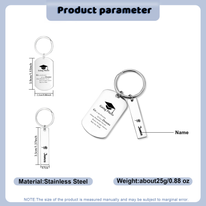 1 Name - Personalised Name Exquisite Graduation Keyring Gift For Her/Him