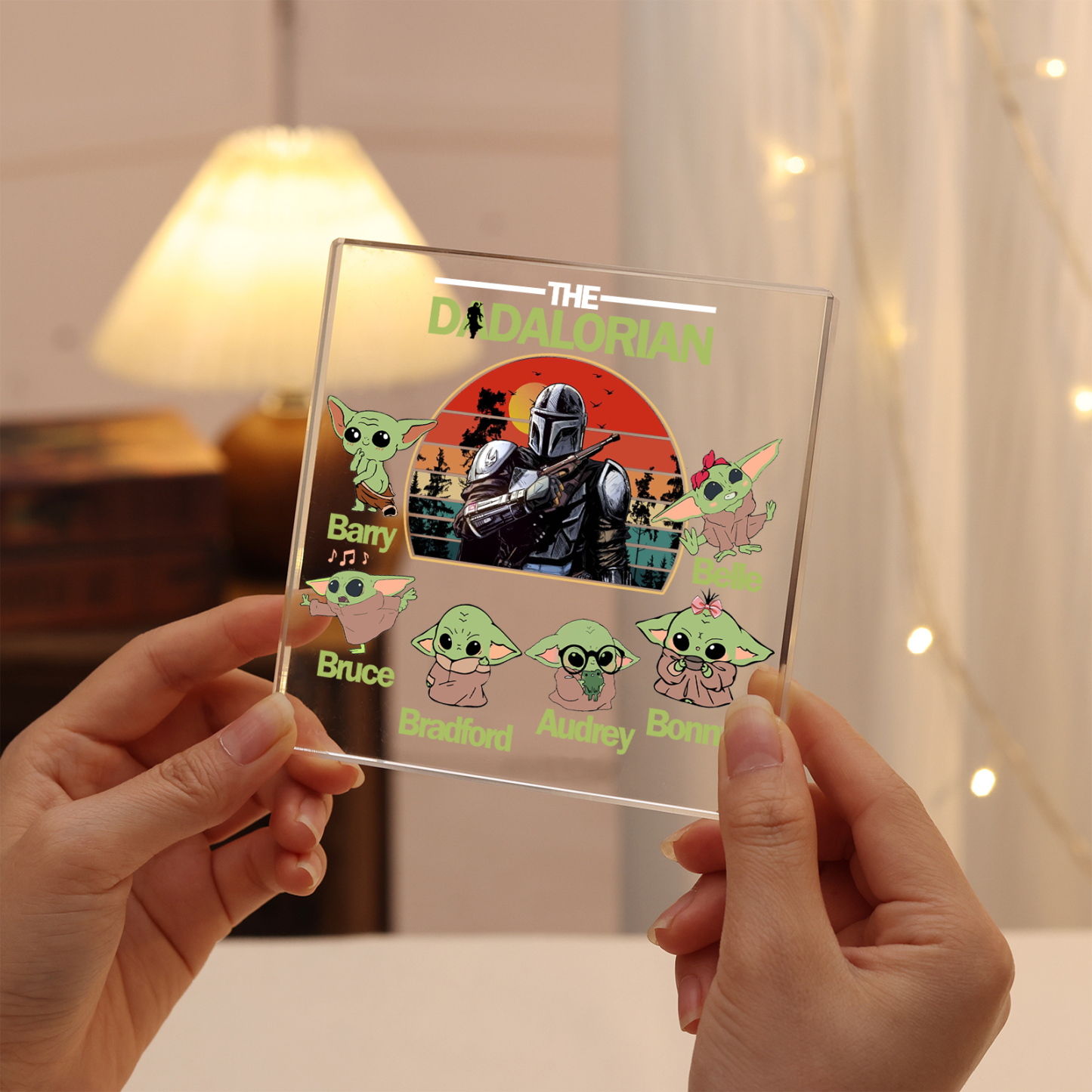 6 Names - Personalised Dadalorians Pattern Custom Name Acrylic Ornament Father's Day Gift