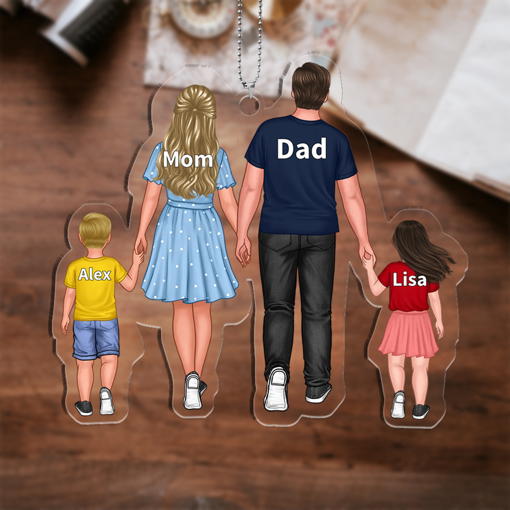 Personalized 2-10 Name Acrylic Family Keychain/Decorated Exquisite Gift For Family