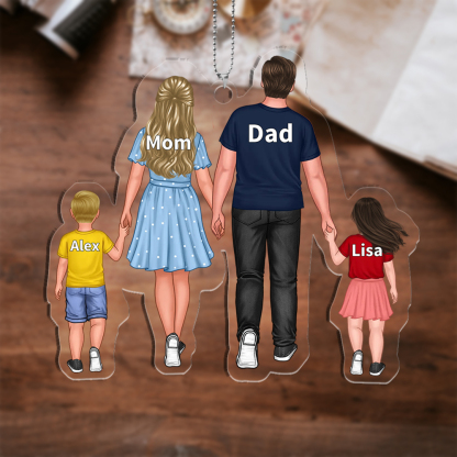 Personalized 2-10 Name Acrylic Family Keychain/Decorated Exquisite Gift For Family