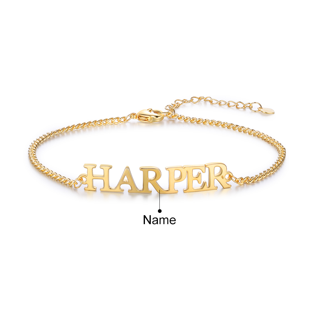 Personalised Bracelet Custom 1 Name Bracelet Gift For Women