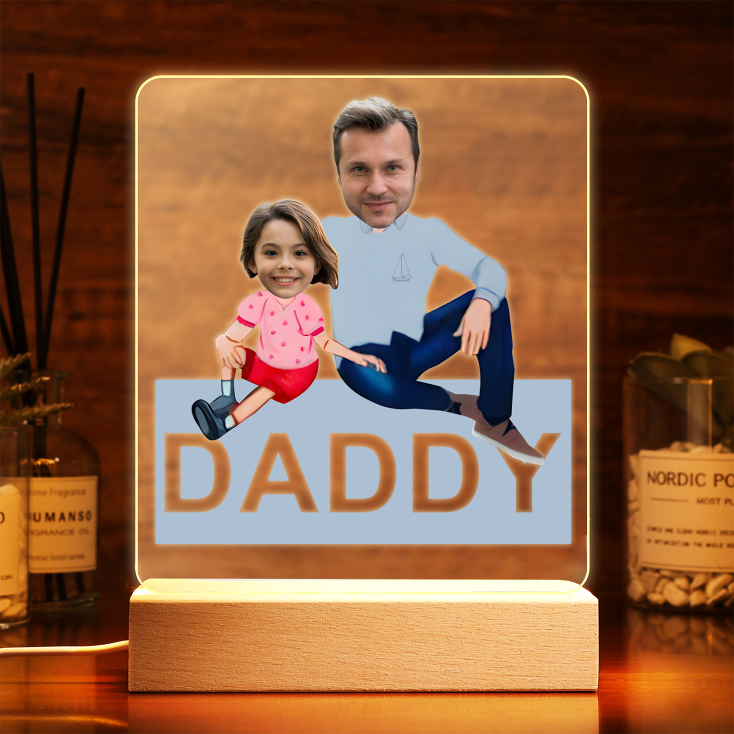 2024 Graduation Gifts - Personalised Photo Family Night Light Custom Text LED Light Graduation Gift for Son/Daughter