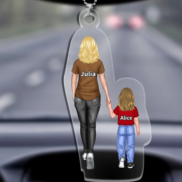 Personalised Family Hanging Ornament Custom 2–9 Names Keyring Acrylic Pendant Gift for Dad/Mum