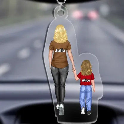 Personalised Family Hanging Ornament Custom 2–9 Names Keyring Acrylic Pendant Gift for Dad/Mum