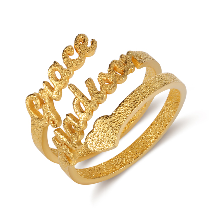 Personalized Family Name Ring Custom 2 Names Gifts For Women