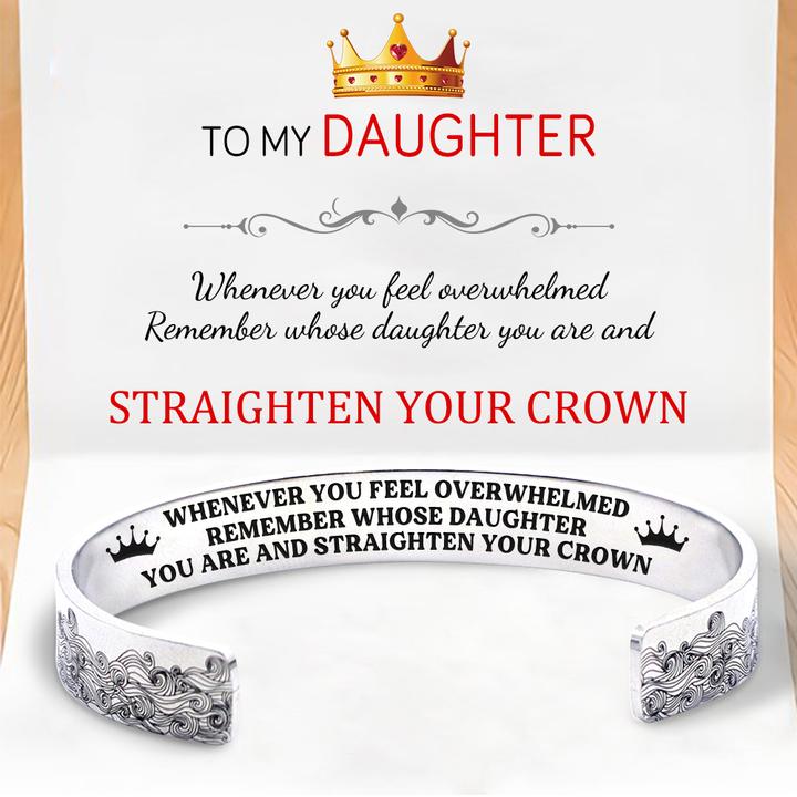 Whenever You Feel Overwhelmed, Personalised Wave Cuff Bangle Bracelet Gifts For Daughter
