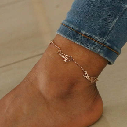 Personalized Name Ankle Bracelet Custom 4 Names Anklet Gifts for Her