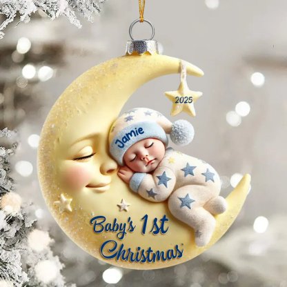 Babys First Christmas ornament – customisable with name and year – Christmas or new baby gift for parents, grandparents, godmother, godfather | Jessemade