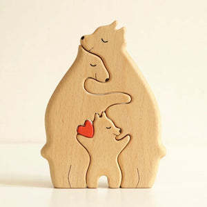 Personalised Wooden Bears Family Puzzle Custom 3 Names Gifts for Family