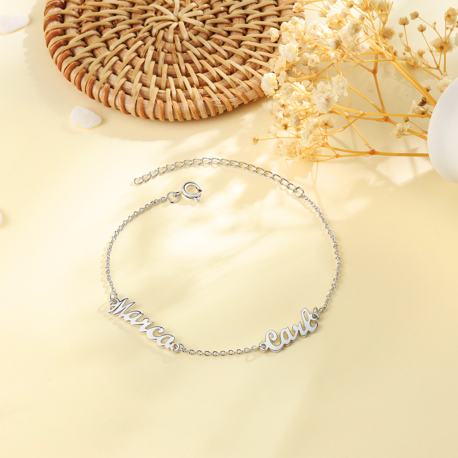 Personalised Family Name Bracelet Custom 2 Names Bracelet  Best Gift For Her