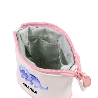 Personalised Pencil Case Custom Name & Dinosaur Pattern Pen Pouch Back To School Gift for Boys Girls