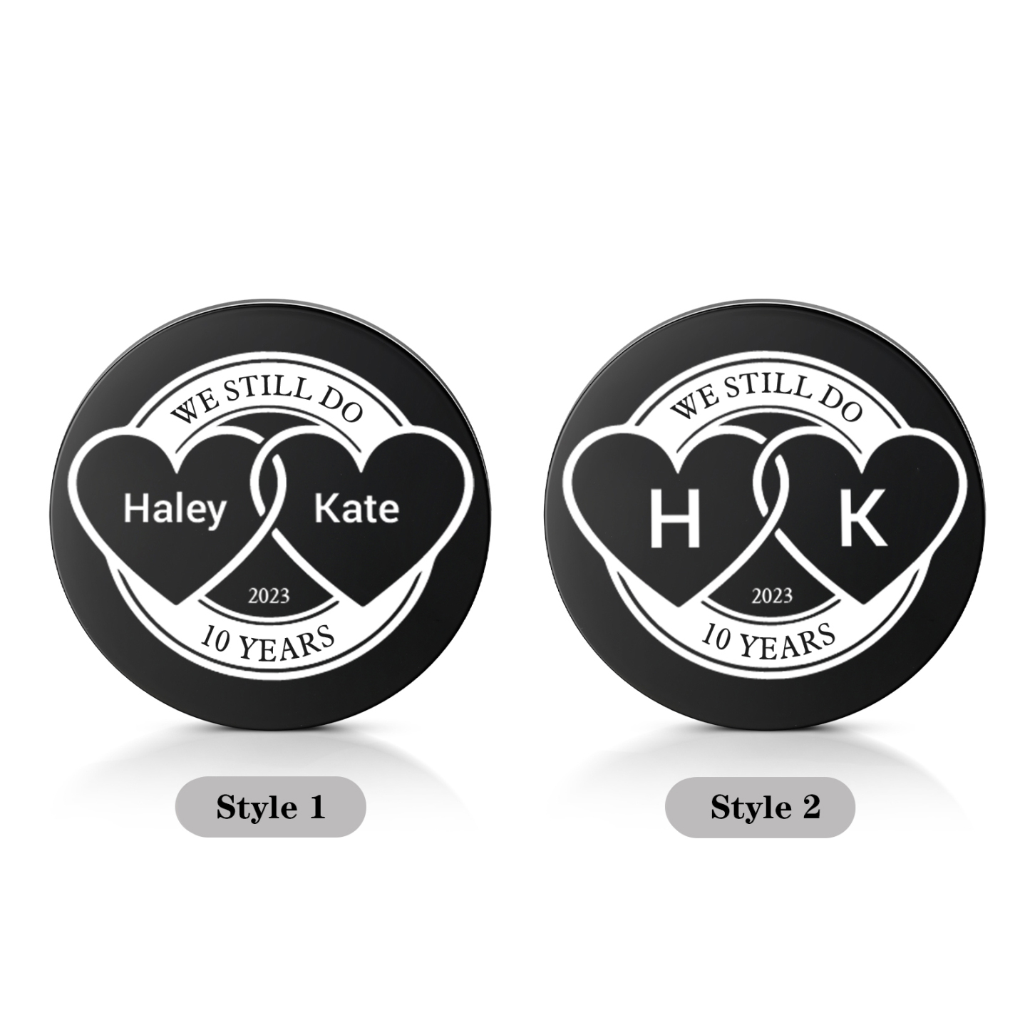 2 PCS Personalized Name Stainless Steel Couple Coin Custom Anniversary Special Gift