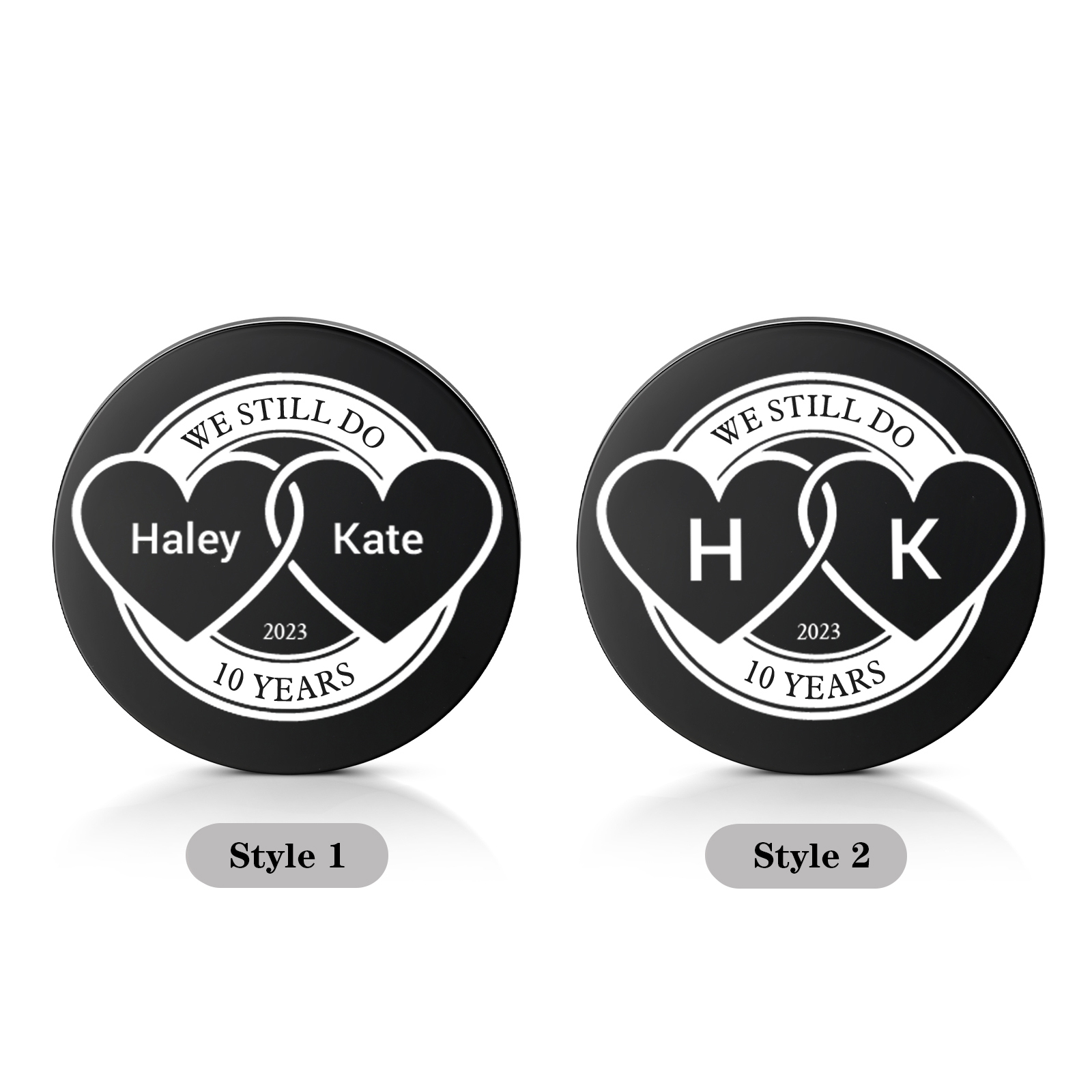 2 PCS Personalized Name Stainless Steel Couple Coin Custom Anniversary Special Gift