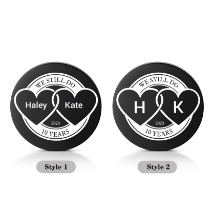 2 PCS Personalized Name Stainless Steel Couple Coin Custom Anniversary Special Gift