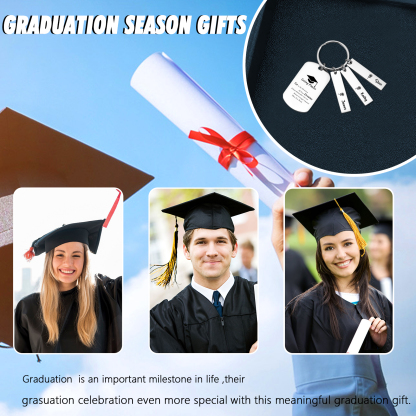 3 Names - Personalised Name Exquisite Graduation Keyring Gift For Her/Him