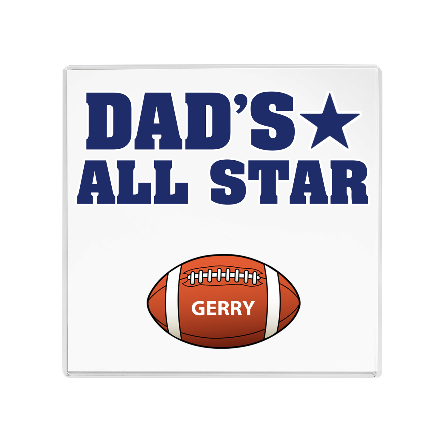 1 Name - Personalised Football Acrylic Keepsake Customized Name Acrylic Plaque Decoration Father's Day Gift for Dad