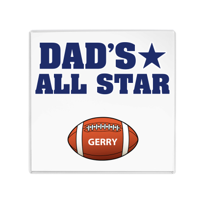 1 Name - Personalised Football Acrylic Keepsake Customized Name Acrylic Plaque Decoration Father's Day Gift for Dad