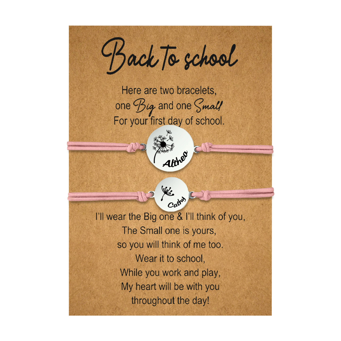 2 PCS Dandelion Pattern Elastic Stainless Steel Bracelet, A Back-To-School Gift For Daughter