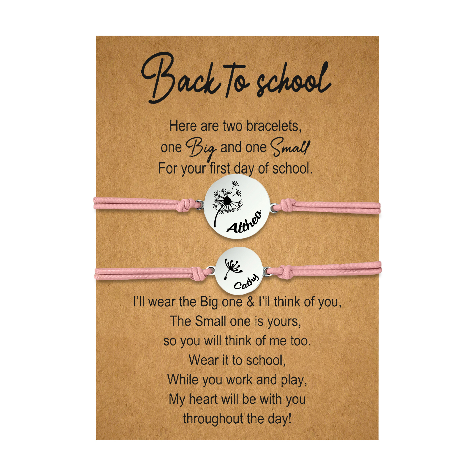 2 PCS Dandelion Pattern Elastic Stainless Steel Bracelet, A Back-To-School Gift For Daughter