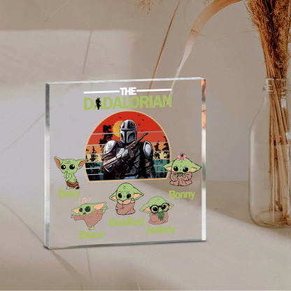 5 Names - Personalised Dadalorians Pattern Custom Name Acrylic Ornament Father's Day Gift