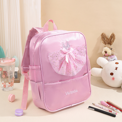 Personalised Name Band Princess Dress Accessories Satin Children Backpack Back To School Gift