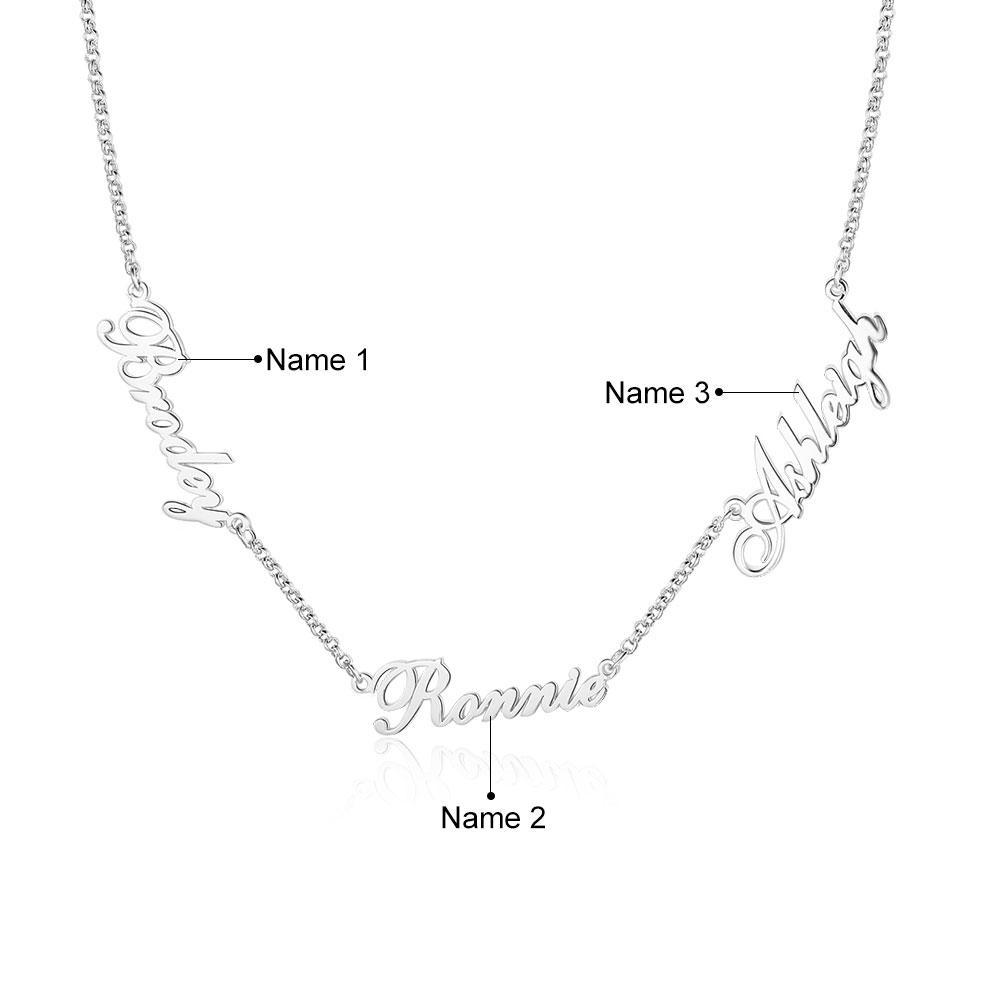 Personalised Necklace Custom 3 Names Necklace Gift For Women