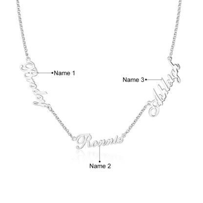 Personalised Necklace Custom 3 Names Necklace Gift For Women