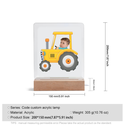 Personalised Photo Acrylic Exquisite Pattern Night Light, A Gift For Children