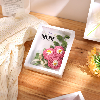 Personalised 3D Crochet Floral Shadow Box Frame