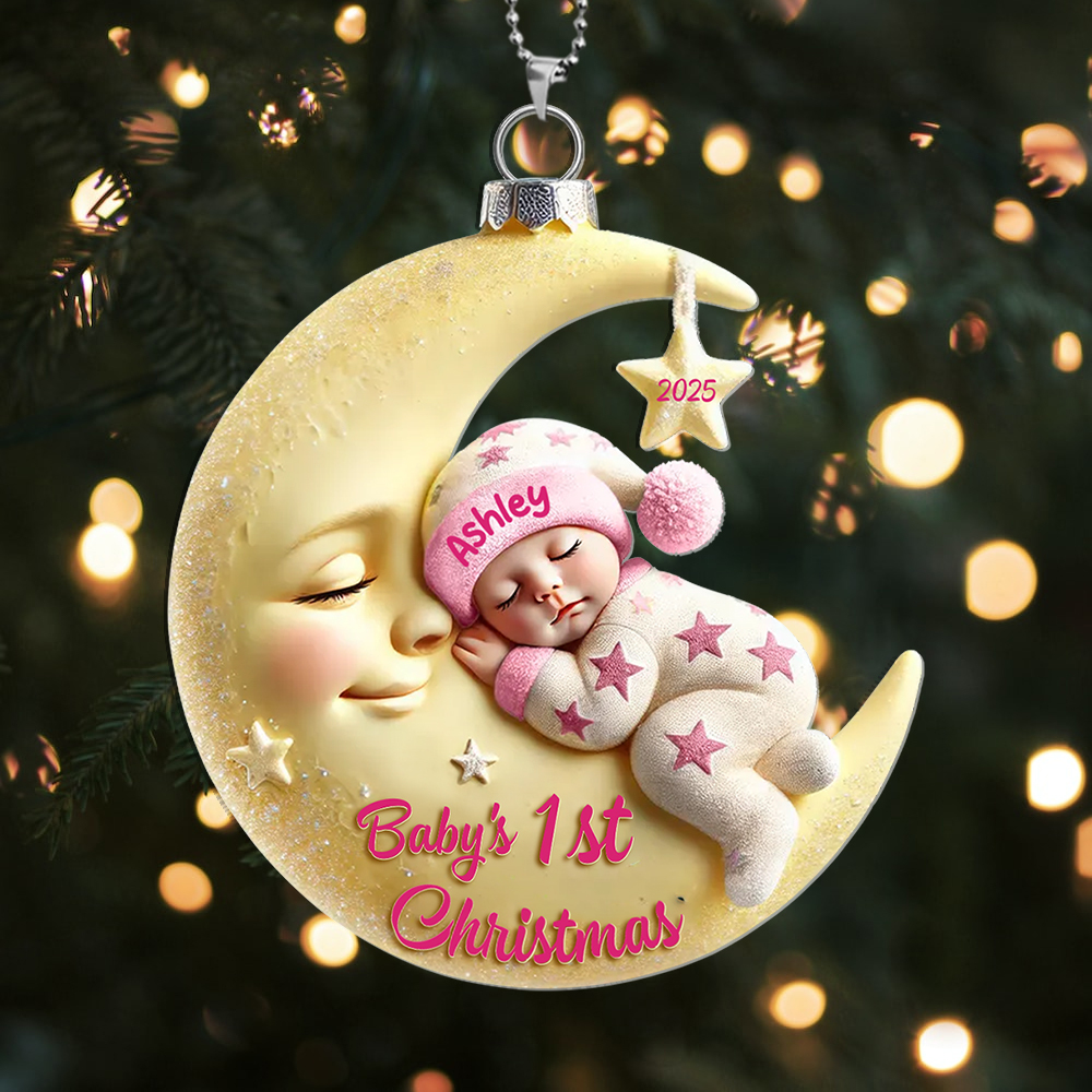 Acrylic Christmas Tree Decoration-Baby's First Christmas