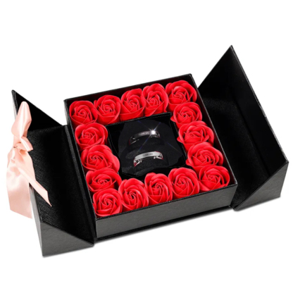 Couple Adjustable Ring Personalised Matching Rings Gift Set With Gift Box for Couple