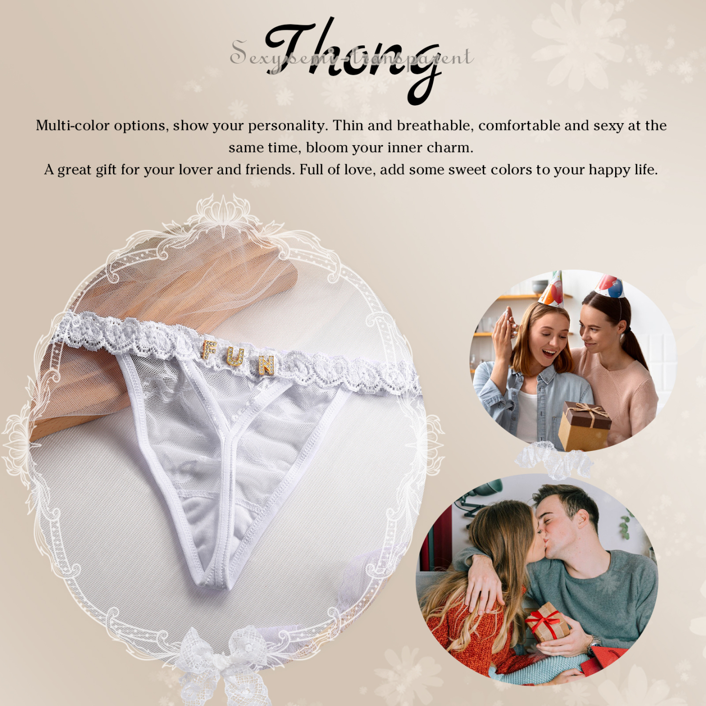 Personalized Women's Sexy Panties, Custom Personalized Panties For Your Women, Couple Gifts