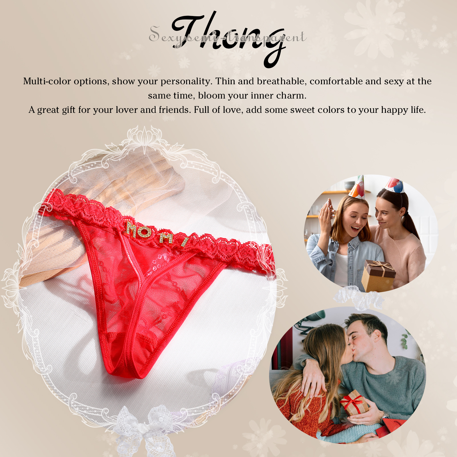 Personalized Women's Sexy Panties, Custom Personalized Panties For Your Women, Couple Gifts