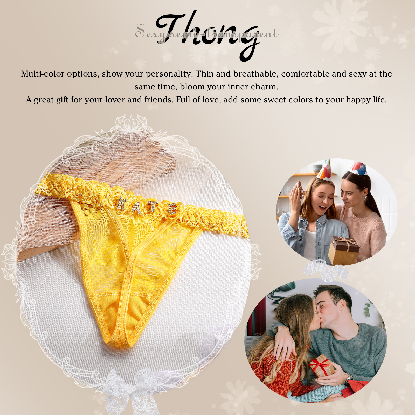 Personalized Women's Sexy Panties, Custom Personalized Panties For Your Women, Couple Gifts