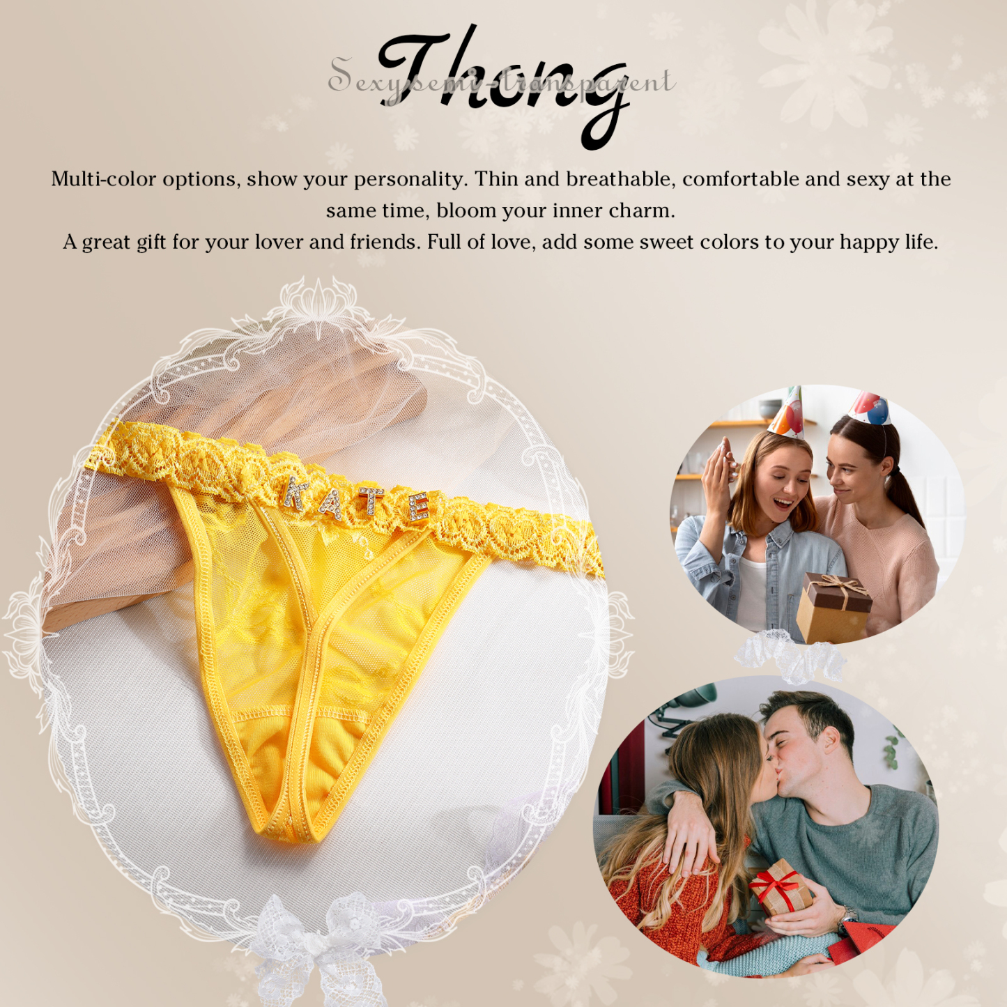 Personalized Women's Sexy Panties, Custom Personalized Panties For Your Women, Couple Gifts