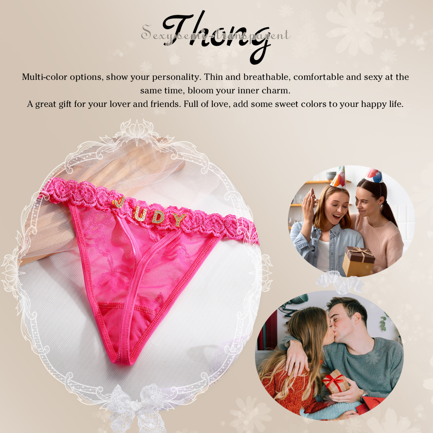 Personalized Women's Sexy Panties, Custom Personalized Panties For Your Women, Couple Gifts