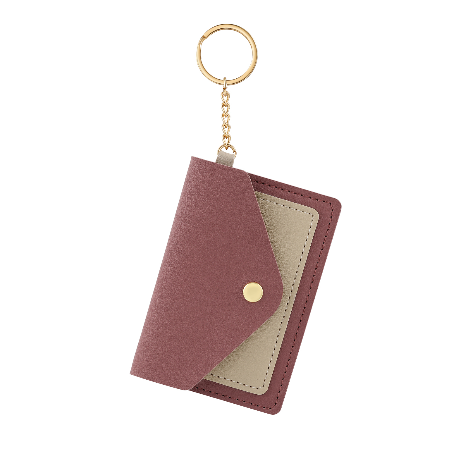 Personalised PU Leather Card Holder with Keychain – Stylish & Practica
