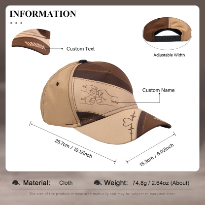 Personalised Daddy Baseball Cap – Custom Name Gift for Dad – Unique Father’s Day Dad Hat from Kids | Jessemade