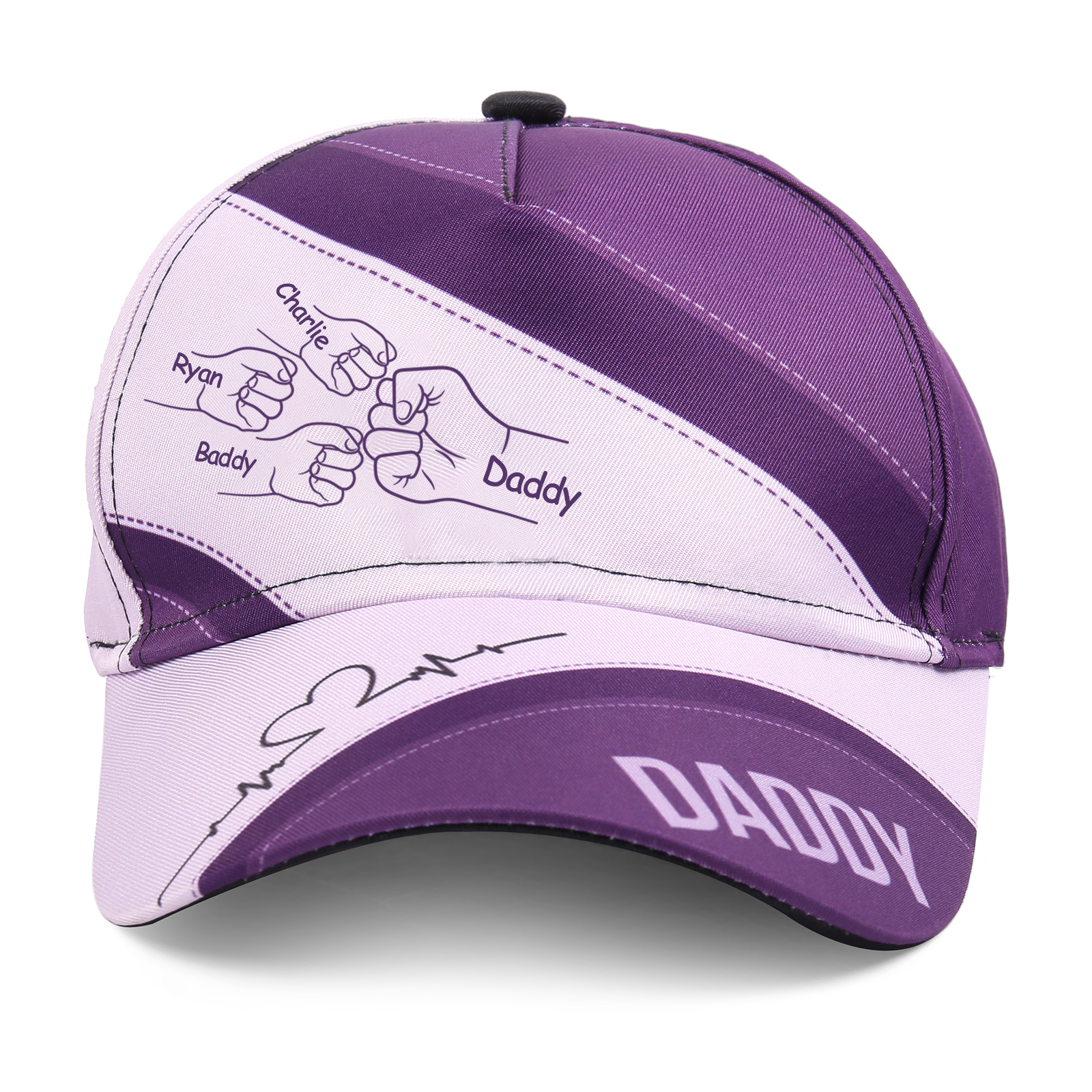 4 Names & 1 Text Personalised Daddy Baseball Cap – Custom Gift for Dad – Unique Father’s Day Dad Hat from Kids | Jessemade