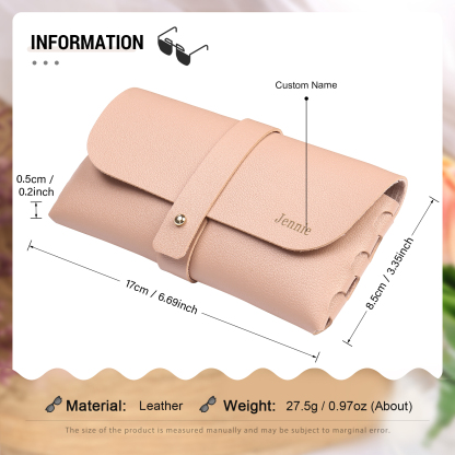 Personalised Glasses Case – Custom Name Available in Pink, Brown, Beige, and Blue | Jessemade