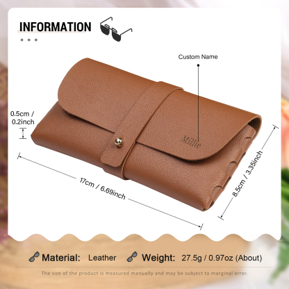 Personalised Glasses Case – Custom Name Available in Pink, Brown, Beige, and Blue | Jessemade