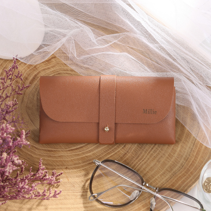 Personalised Glasses Case – Custom Name Available in Pink, Brown, Beig