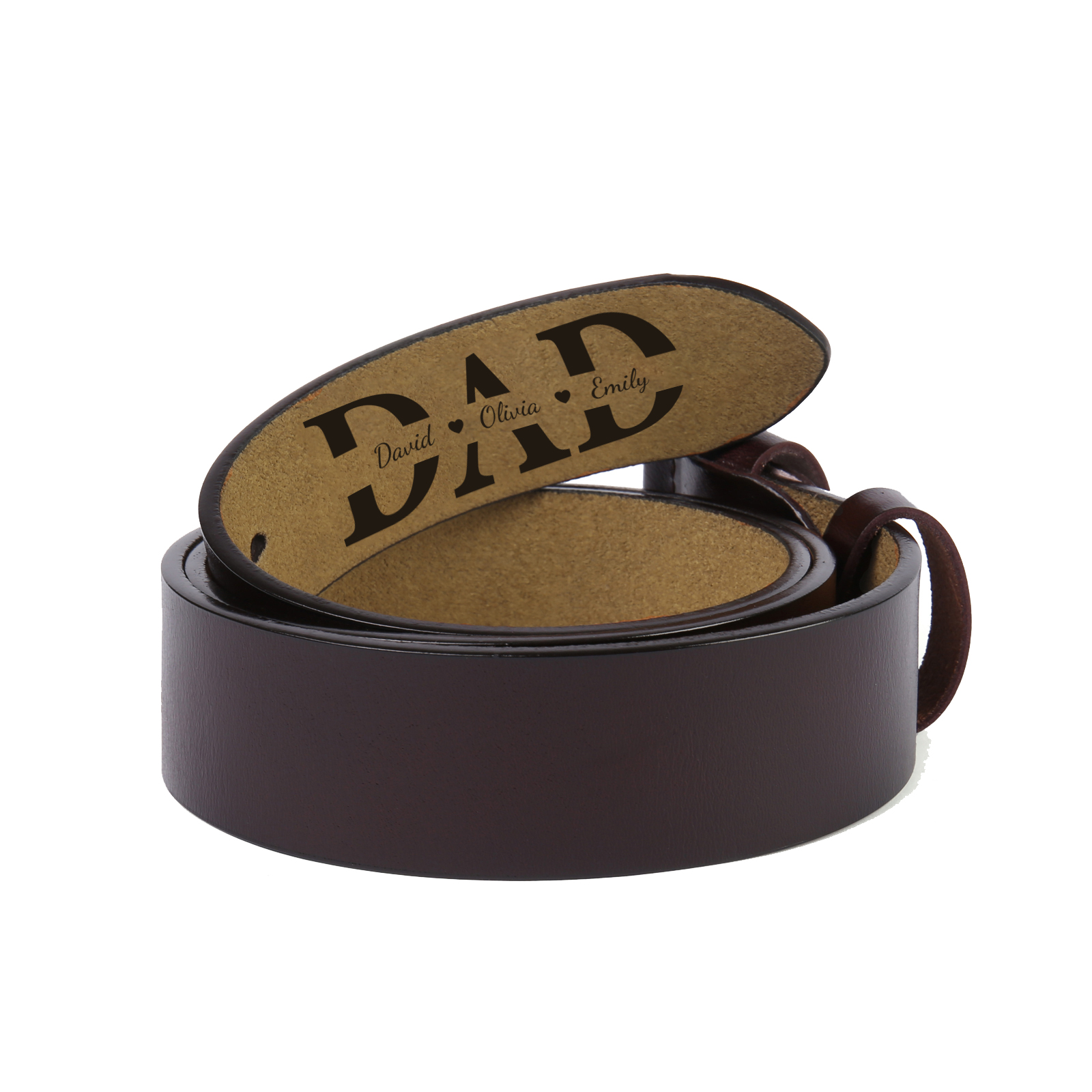 Personalised 3 Names Leather Belt, Custom You Wonderful Man Belt Gift for Dad | Jessemade
