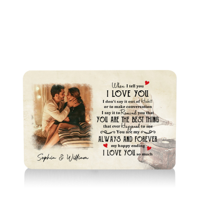 Personalised Wallet Insert Card - Customized with 2 Names & 1 Photo, Available in Single-Sided or Double-Sided Styles, Valentine’s Day Gift for Him | Jessemade
